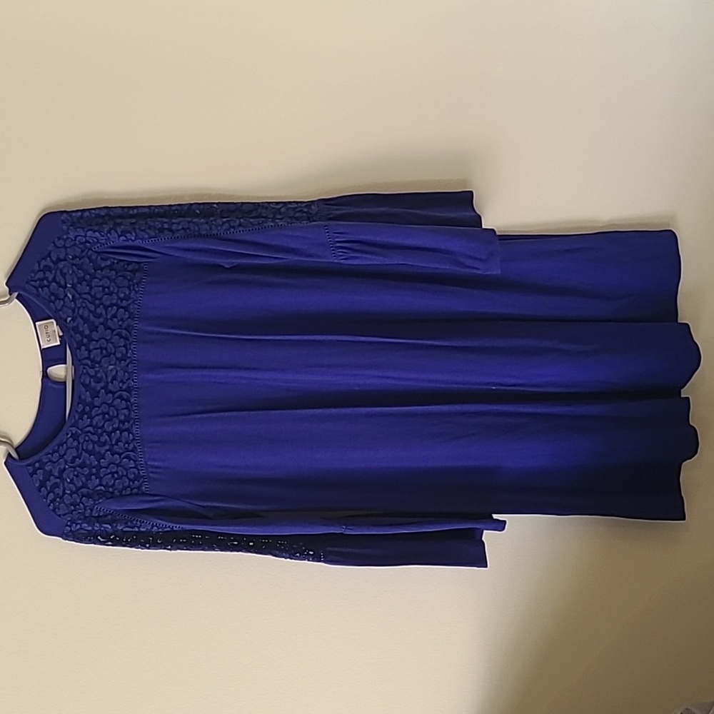 Cupio Blue Dress w/ Lace Detail